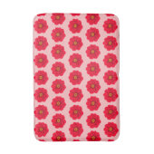 Red Flower Seamless Pattern Bath Mat バスマット (正面縦)