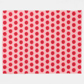 Red Flower Seamless Pattern Fleece Blanket フリースブランケット (正面(横))