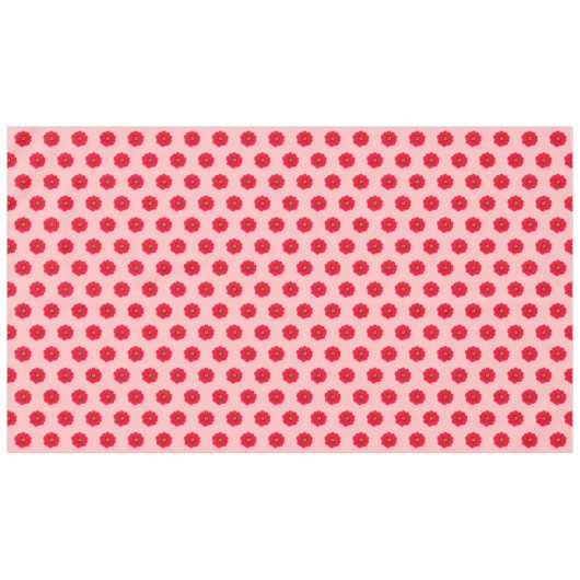 Red Flower Seamless Pattern Tablecloth テーブルクロス (正面(横))