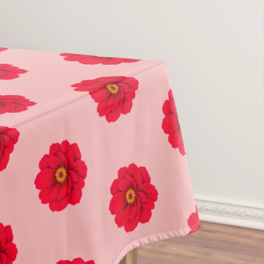 Red Flower Seamless Pattern Tablecloth テーブルクロス (インサイチュ)