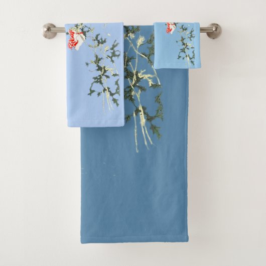 Red flower towel set by megyarsh バスタオルセット (インサイチュ)