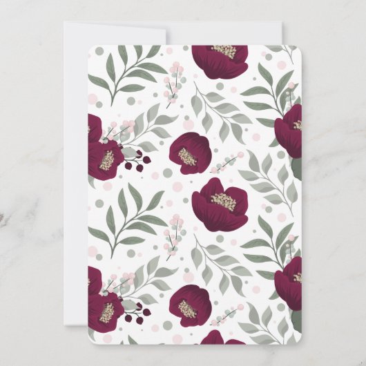 Red Flower Wedding Invitation 招待状 (裏面)