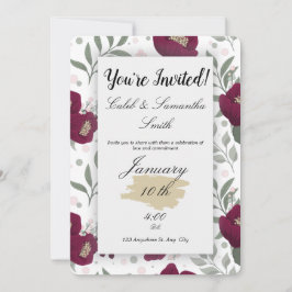 Red Flower Wedding Invitation 招待状