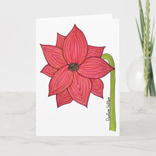 Red Flower with white background blank カード (正面)