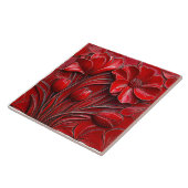 Red Flowers Ceramic Tile タイル (側面)
