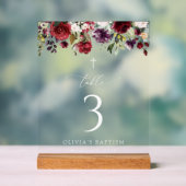 Red Flowers, Pink Flowers, Baptism Table Numbers アクリルサイン (ニュートラル)