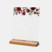Red Flowers, Pink Flowers, Baptism Table Numbers アクリルサイン (傾斜)