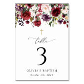 Red Flowers, Pink Flowers, Baptism Table Numbers テーブルナンバー (正面)