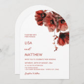 Red Flowers White 招待状 (正面/裏面)