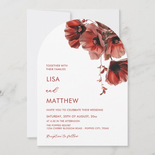 Red Flowers White 招待状 (正面)