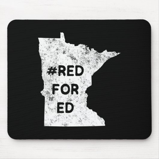 Red For Ed ミネソタ州の先生 公教育のために  マウスパッド (正面)
