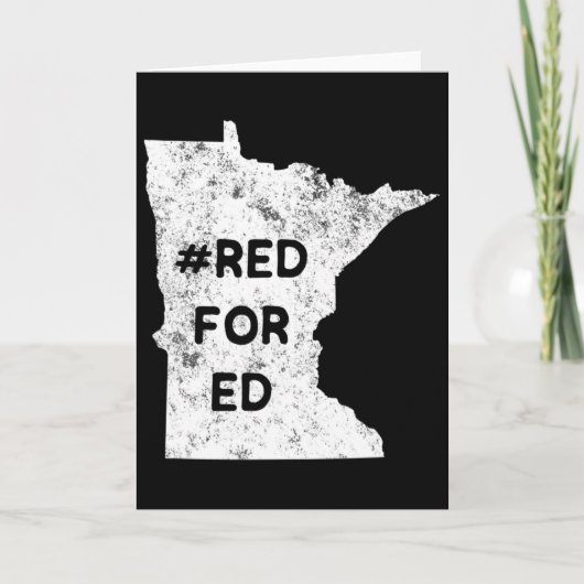 Red For Ed ミネソタ州の先生 公教育を守る カード (正面)