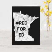 Red For Ed ミネソタ州の先生 公教育を守る カード (黄色い花)