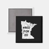 Red For Ed ミネソタ州の先生 公教育を守る マグネット (正面/裏面)