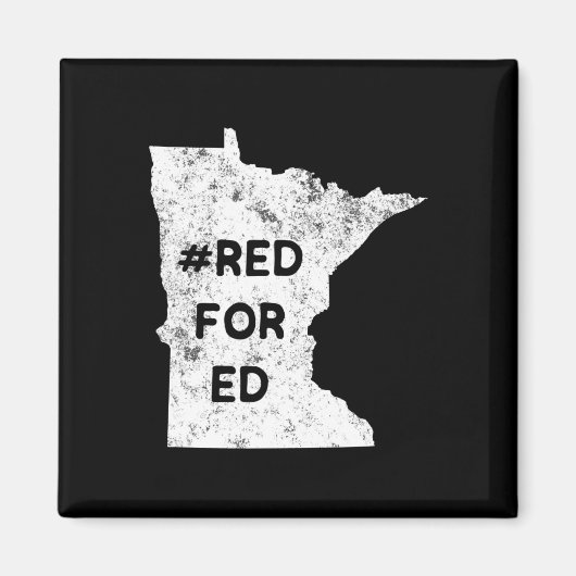 Red For Ed ミネソタ州の先生 公教育を守る マグネット (正面)