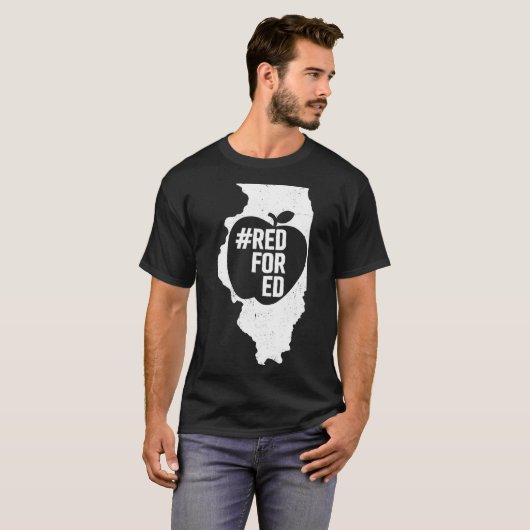 Red For Ed  Illinois State Apple Teacher RedforEd  Tシャツ (正面フル)