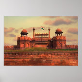 Red Fort in Delhi, India during a beautiful sunset ポスター (正面)