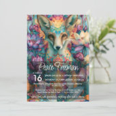 Red Fox | カラフルな動物好きのデザイン 招待状 (スタンド正面)