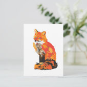 Red Fox Drawing ポストカード (スタンド正面)