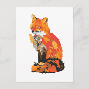 Red Fox Drawing ポストカード