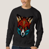 Red fox forest animal wild predator artwork スウェットシャツ (正面)
