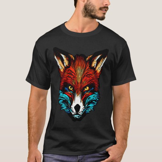 Red fox forest animal wild predator artwork tシャツ (正面)