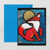 Red Fox Full Moon Loyal Foxes MoonChild            ポストカード (正面/裏面)