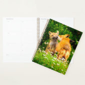 Red Fox Kits Planner | 森の野生動物アート プランナー手帳 (ディスプレー)