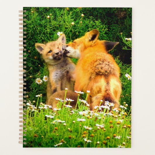 Red Fox Kits Planner | 森の野生動物アート プランナー手帳 (正面)