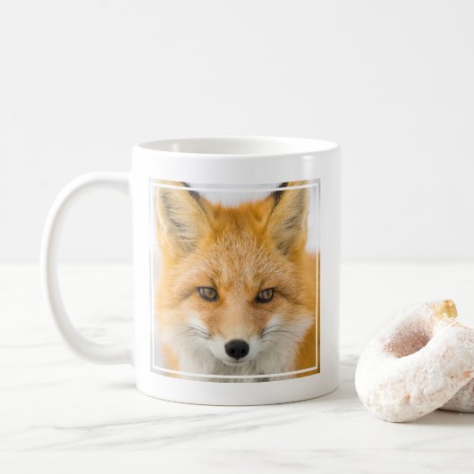 Red Fox Portrait コーヒーマグカップ (ドーナツ)