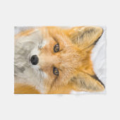 Red Fox Portrait フリースブランケット (正面(横))