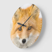 Red Fox Portrait ラージ壁時計 (傾斜)