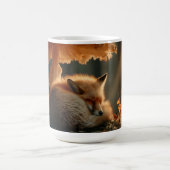 Red Fox Sleeping Under Giant Mushroom コーヒーマグカップ (中央)