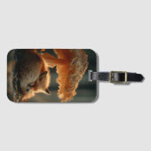 Red Fox Sleeping Under Giant Mushroom ラゲッジタグ (正面横)