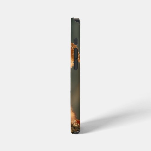 Red Fox Sleeping Under Giant Mushroom iPhoneケース (左側面)