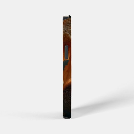 Red Fox Sleeping Under Giant Mushroom iPhoneケース (右側面)