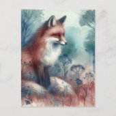 Red Fox Watercolor ポストカード (正面)
