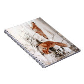 Red Foxes in Snow at Winter (by Wilhelm Kuhnert) ノートブック (右側)