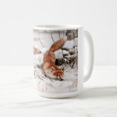 Red Foxes in the Winter Snow (by Wilhelm Kuhnert) コーヒーマグカップ (正面右)