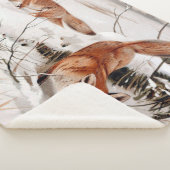 Red Foxes in the Winter Snow (by Wilhelm Kuhnert) シェルパブランケット (3/4)