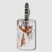 Red Foxes in the Winter Snow (by Wilhelm Kuhnert) ラゲッジタグ (正面縦)