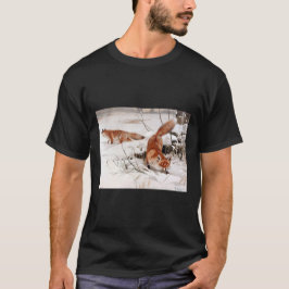 Red Foxes in the Winter Snow (by Wilhelm Kuhnert) Tシャツ