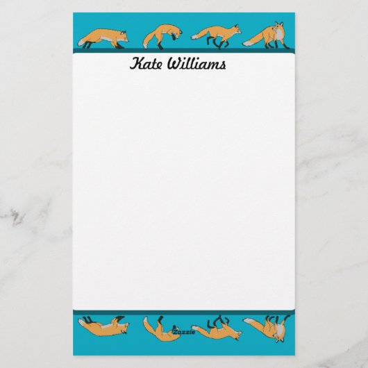 Red Foxes Personalized 便箋 (裏面)