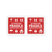 Red Fragile 取扱注意 郵送ラベル images5 ラベル (正面)