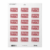Red Fragile Handle with Care Mailing Label images1 ラベル (フルシート)
