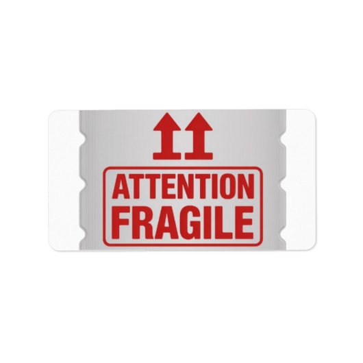 Red Fragile Handle with Care Mailing Label images2 ラベル (正面)