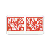 Red Fragile Handle with Care Mailing Label images4 ラベル (正面)