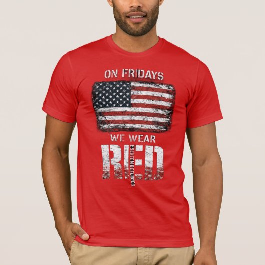 RED Friday: 派遣中の全ての人を思い出そう Tシャツ (正面)