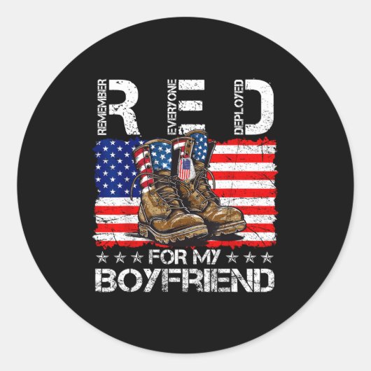 Red friday for my boyfriend remember everyone depl ラウンドシール (正面)