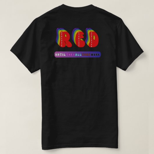 RED Friday Pride ～デプロイされた我々を讃えて Tシャツ (デザイン裏面)